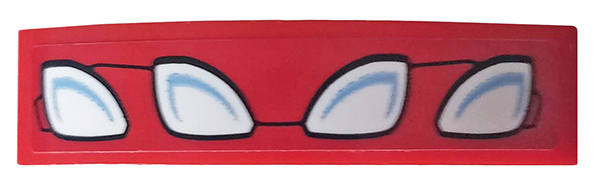 Lego Slope, Curved 4 x 1 x 2/3 Double with 4 Lights Pattern (Sticker) - Set 76148 / Red