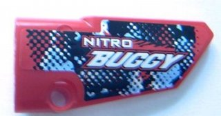 Lego Technic, Panel Fairing # 4 Small Smooth Long, Side B with 'NITRO BUGGY' Pattern (Sticker) - Set 8048