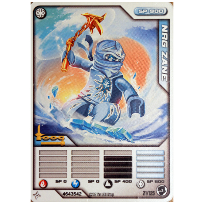 Lego Trading Card, Ninjago Deck #2: 21 - NRG Zane - International Version / [No Color/Any Color]