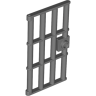 Lego Door 1 x 4 x 6 Barred with Stud Handle / Pearl Titanium