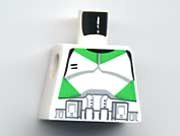 Lego Torso SW Armor Clone Trooper with Green Stripes Pattern / White