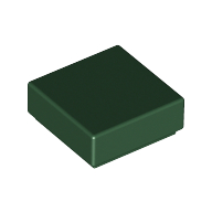 Lego Tile 1 x 1 with Groove / Dark Green