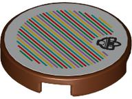 Lego Tile, Round 2 x 2 with Bottom Stud Holder with Super Mario Scanner Code Mole Miner Pattern (Sticker) - Set 71425