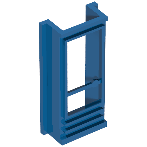 Lego Door 1 x 2 x 4 with Glass for Slotted Bricks / Blue