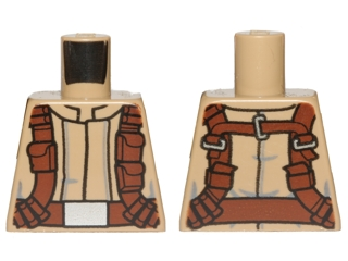 Lego Torso SW Mandarin Collar, Reddish Brown Utility Belts Pattern (SW Resistance Soldier) / Dark Tan