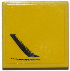 Lego Tile 2 x 2 with Chevrolet Corvette Side Air Vent Pattern Model Right Side (Sticker) - Set 75870 / Yellow