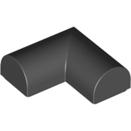 Lego Brick Curved 2 x 2 x 2/3 Double, Corner, No Studs / Black
