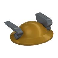 Lego Helmet with Two Gold Wings (The Flash) / Flat Silver