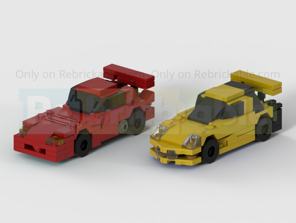 Lego Chrysler Viper GTS-R & Chevrolet Corvette C5R Racing Cars - Half Speed Champions Scale
