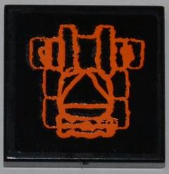Lego Tile 2 x 2 with Atlantis Triangle Logo and Orange Lines Pattern (Sticker) - Set 7985