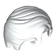 Lego Hair Swept Right with Front Curl / White