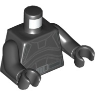 Lego Torso Clone Trooper Armor, Utility Belt Print (Crosshair), Black Arms and Hands / Black