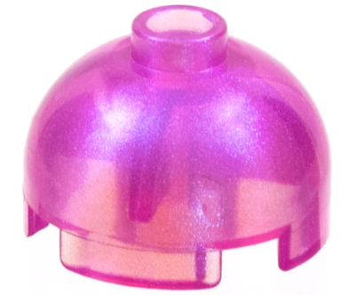 Lego Brick, Round 2 x 2 Dome Top / Opal Trans-Dark Pink