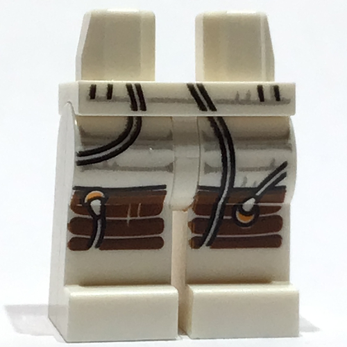 Lego Hips and White Legs with Hoses, Knee Pads Print / White