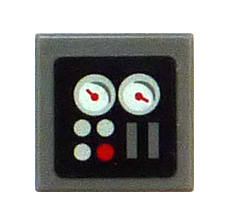 Lego Tile 1 x 1 with Gauges Pattern (Sticker) - Set 5970