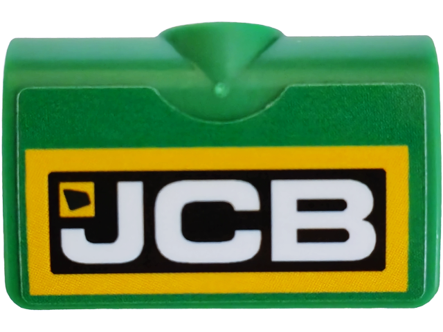 Lego Technic, Panel Curved 2 x 3 x 1 with 'JCB' Logo Pattern (Sticker) - Set 42240 / Green