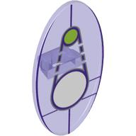 Lego Shield Ovoid with Grip and Dimensions Keystone Symbol with 1 Large White, and 1 Small Lime Circles Print
