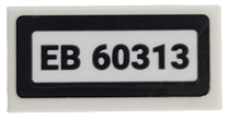 Lego Tile 1 x 2 with 'EB 60313' Pattern (Sticker) - Set 60313