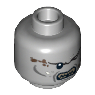 Lego Minifig Head Maccus Barnacles, One Eye Closed and Gritted Teeth Print [Blocked Open Stud]