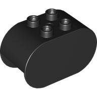 Lego Duplo Brick 2 x 4 x 2 Rounded Ends / Black