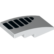 Lego Brick Curved 4 x 2 No Studs with Black Shapes Print