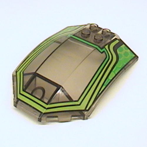 Lego Windscreen 8 x 6 x 2 Curved with Lime / Green RC Racer Print