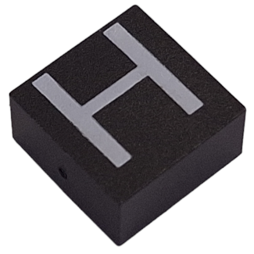 Lego Modulex Tile 2 x 2 with White 'H' Print, without Internal Supports / Modulex Tile Gray