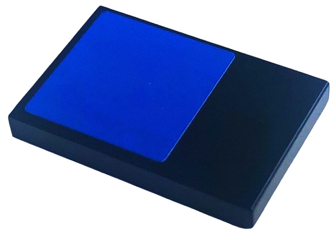 Lego Tile 2 x 3 with Blue Square Pattern (Sticker) - Set 42141 / Black