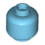 Lego Minifig Head [Plain] [Vented Stud - 2 Holes] / Medium Azure
