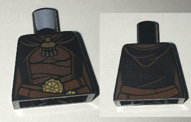 Lego Torso SW Female Luminara Unduli Brown Waist Sash Pattern / Black