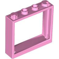 Lego Window 1 x 4 x 3 without Shutter Tabs / Bright Pink