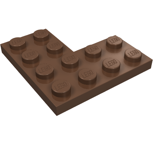 Lego Plate 4 x 4 Corner / Brown