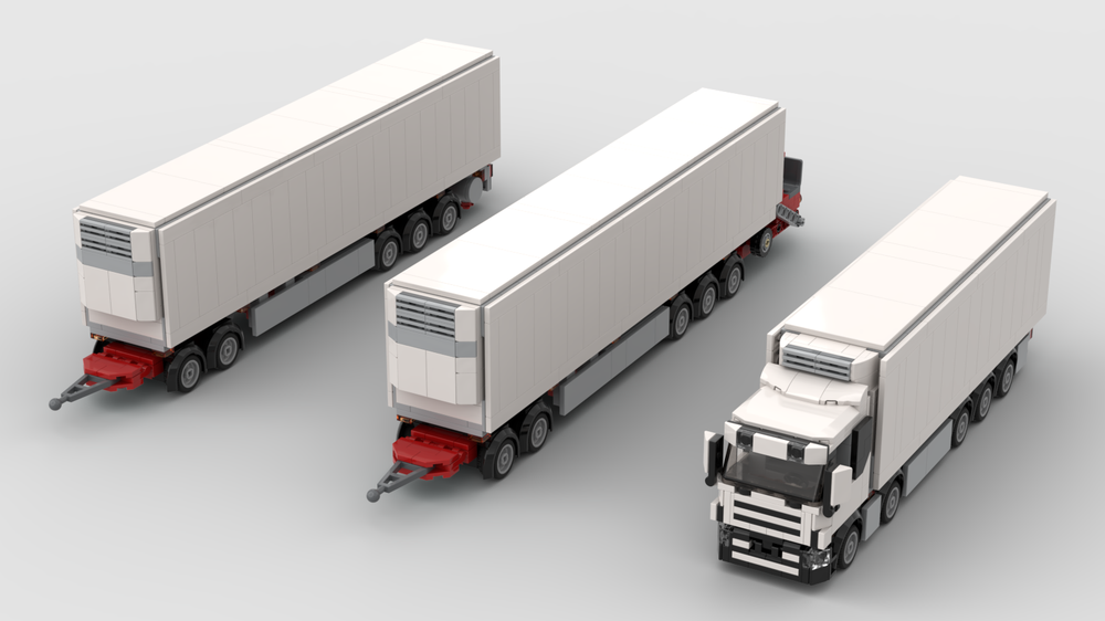 Lego Rigid chassis refrigerated truck and full trailer(longer version)