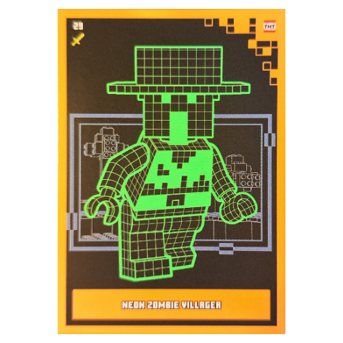 Lego Trading Card, Minecraft Series 2 Boom-Bastic, Standard Card - Neon Zombie Villager / [No Color/Any Color]