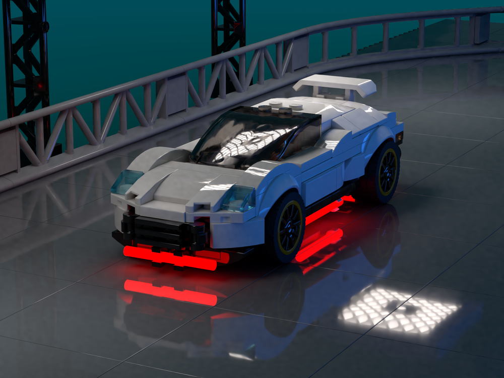 Lego Supercar with neon lights