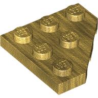 Lego Wedge Plate 3 x 3 Cut Corner / Pearl Gold