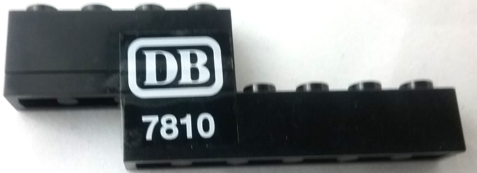 Lego Stickered Assembly 8 x 1 x 2 1/3 with White 'DB 7810' Pattern Model Right Side (Sticker) - Set 7810