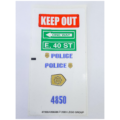Lego Sticker Sheet for Set 4850-1 / [No Color/Any Color]