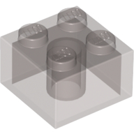 Lego Brick 2 x 2 without Inside Ridges / Trans-Brown