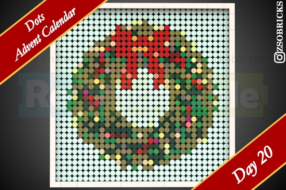 Lego Day 20 - Wreath - Dots Advent Calendar