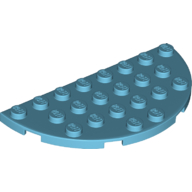 Lego Plate Round Half 4 x 8 / Medium Azure
