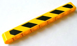 Lego Technic, Liftarm Thick 1 x 9 with Black and Yellow Danger Stripes Pattern Model Right (Sticker) - Set 8069 / Yellow