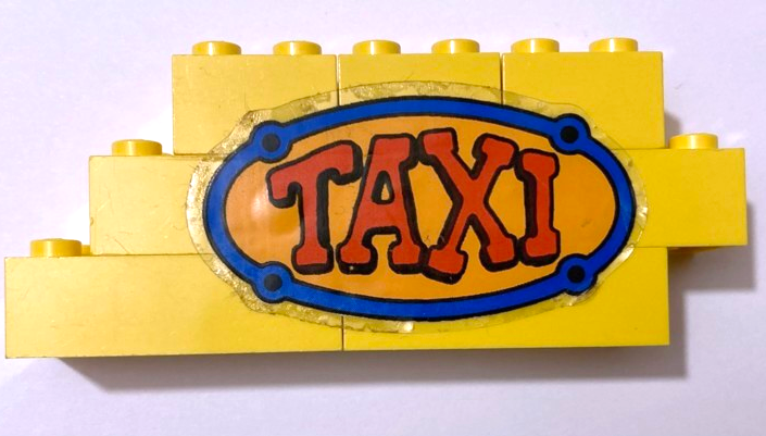 Lego Stickered Assembly 9 x 2 x 3 with 'TAXI' Pattern (Sticker) - Sets 128-1 / 338-2