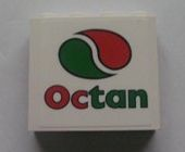 Lego Panel 1 x 4 x 3 - Hollow Studs with Octan Logo Pattern (Sticker) - Set 7993 / White