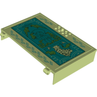Lego Plate Special Book 11 x 16 with 2 x 4 Container, 2 x 4 Studs on Edge, Hole with 'Antonia', Animals on Dark Turquoise Background Print / Yellowish Green