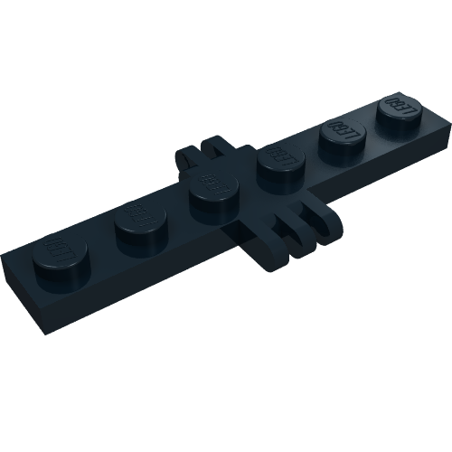 Lego Hinge Plate 1 x 6 with 2 and 3 Fingers On Sides / Black