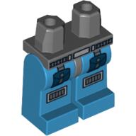 Lego Hips and Dark Azure Legs with 2 Pockets and Knee Pads Print / Dark Bluish Gray
