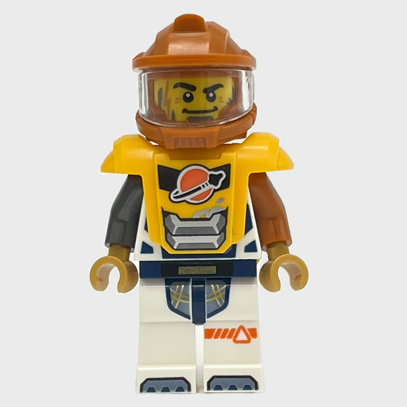 Lego Astronaut, White Spacesuit, Bright Light Orange Armor, Dark Orange Helmet, Beard and Lightning Scar