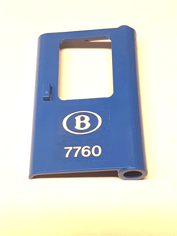 Lego Door 1 x 4 x 5 Train Right, Thin Support at Bottom with Belgian Train Logo and '7760' Pattern (Sticker) - Set 7760 / Blue