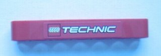 Lego Technic, Liftarm Thick 1 x 7 with LEGO TECHNIC Logo Pattern (Sticker) - Set 8048